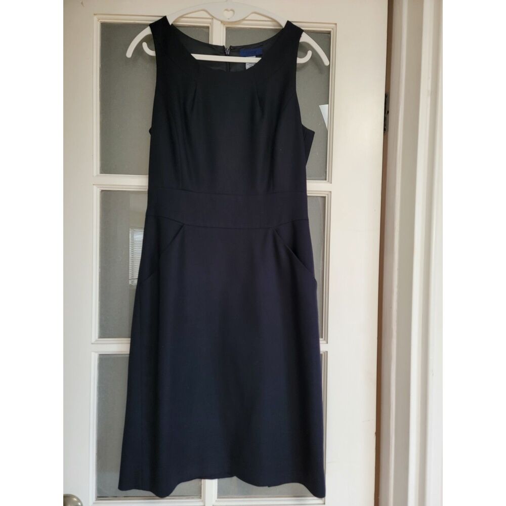 J.Crew Navy Blue Sleeveless Sheath Dress Knee Length Career Office Women's 0